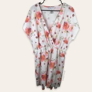 Cosmic Beauty Plus Size 3X White & Floral Print Bohemian Boho Romper One Piece